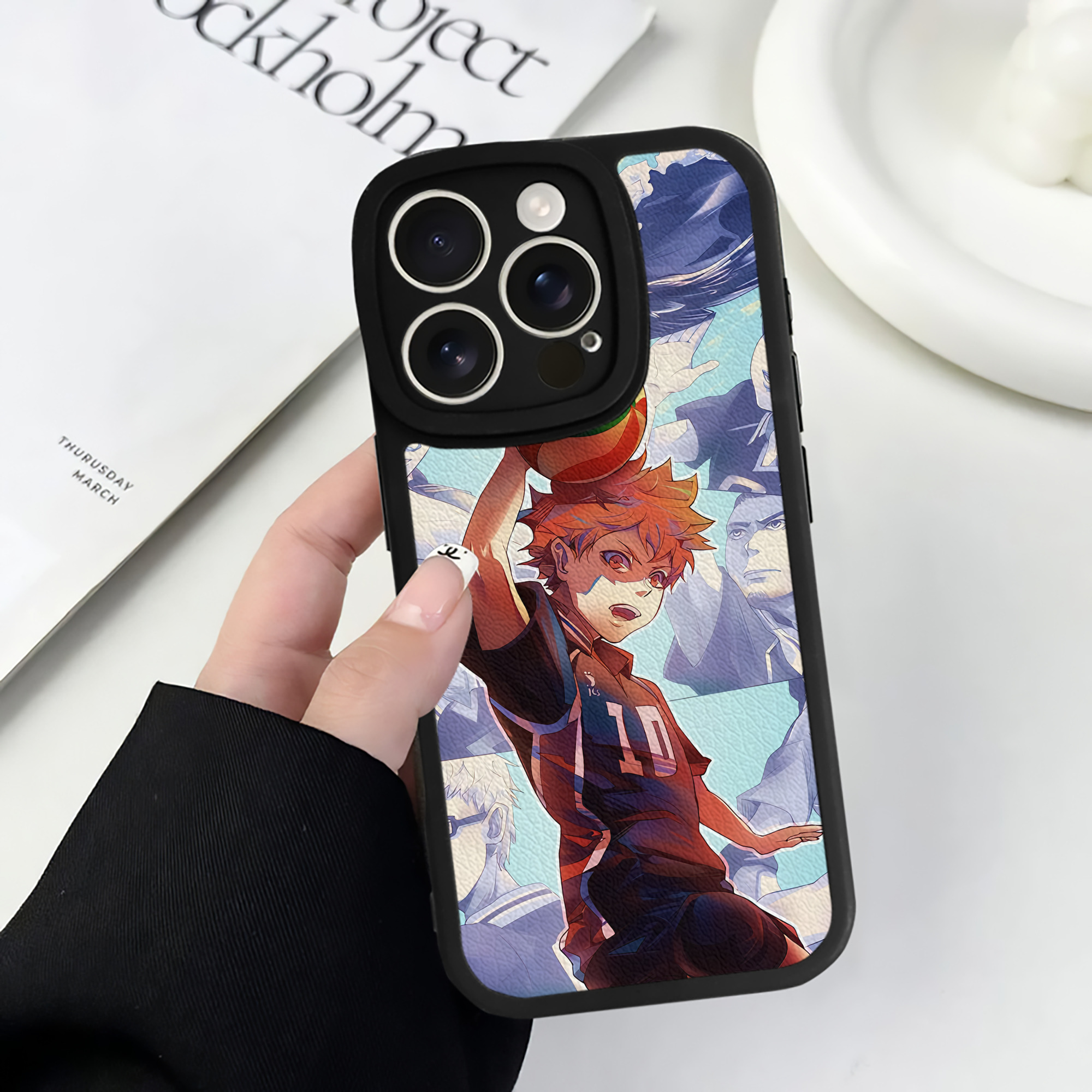 （画像用） ハイキュー!! Haikyu!! 【iPhone 16シリーズ対応】シリコンスマホケース（レザー調） 材質：シリコン